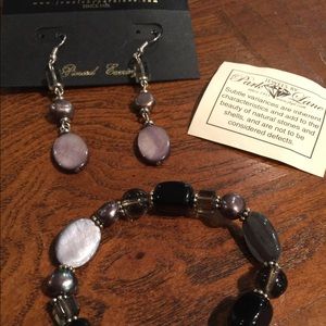 Parklane genuine Stones purple & black gray SET